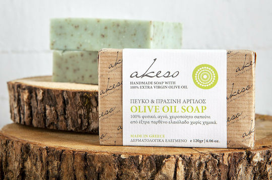 Akeso Pine & Green Clay Χειροποίητο Σαπούνι με Λεβάντα & Ελαιόλαδο 120gr