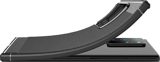Ancus Carbon Series Umschlag Rückseite Silikon Schwarz (Galaxy Note 20)