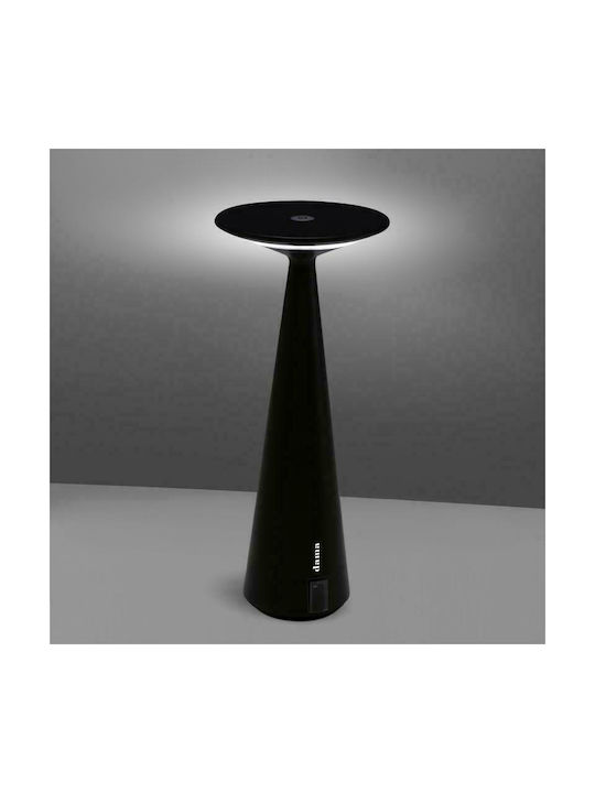 Zafferano Dama Pro Tisch Dekorative Lampe LED Batterie Schwarz