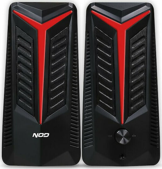 NOD Aurora 2.0 RGB Ηχεία Υπολογιστή 2.0 με RGB Φωτισμό και Ισχύ 16W σε Μαύρο Χρώμα