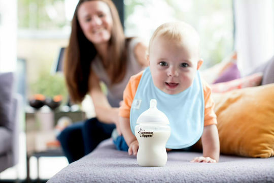 Tommee Tippee Dribble Catching Σαλιάρα Υφασμάτινη με Αυτοκόλλητο Τιρκουάζ για 2 m+ 2τμχ