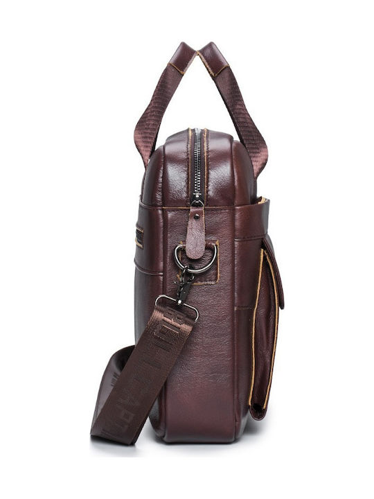 Leather Men's Briefcase Brown