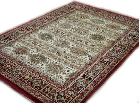 Eurofil 1177 Teppich Rechteckig Synthetisch,Polyester/Cotton/Leather Heatset Antique Cream-Cherry Antik Creme Kirsche