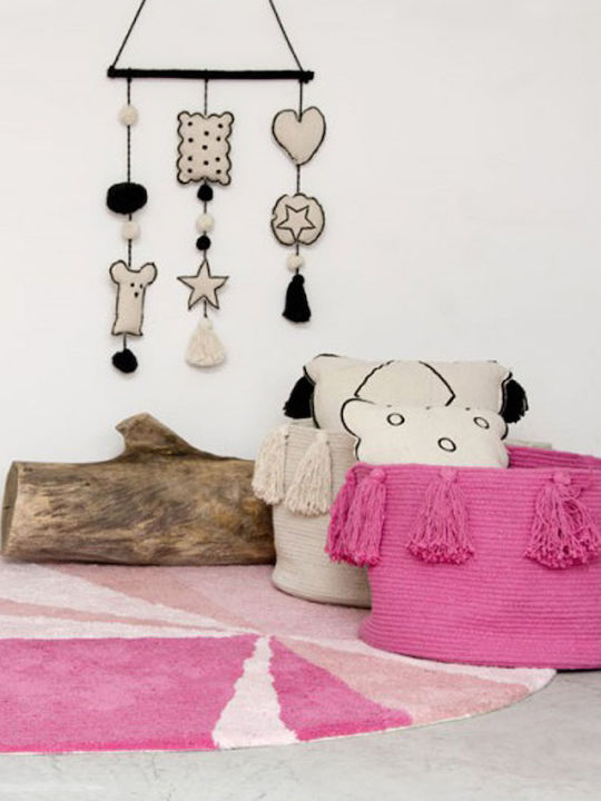 Lorena Canals Children's Storage Basket Tassels Fuchsia 45x30x30cm 1pcs