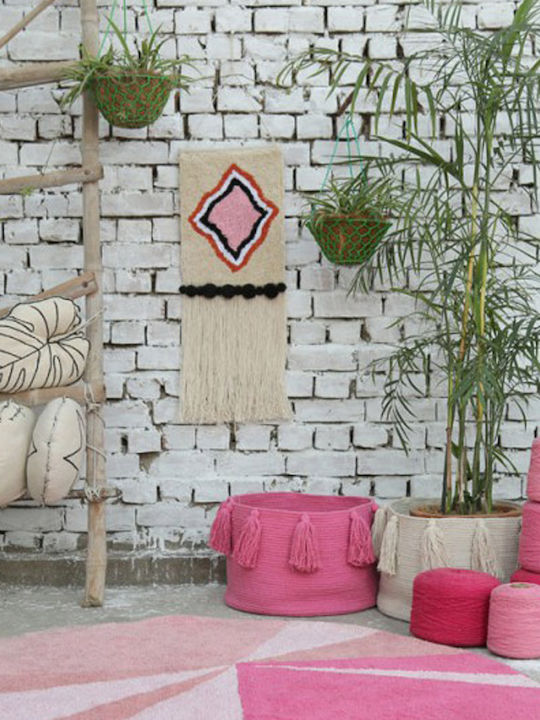 Lorena Canals Children's Storage Basket Tassels Fuchsia 45x30x30cm 1pcs