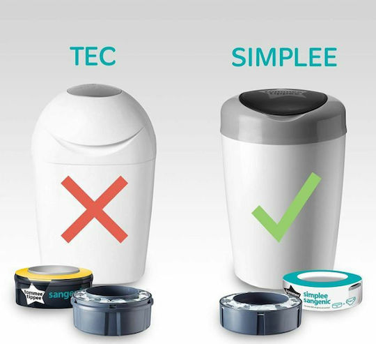 Tommee Tippee Simplee Sangenic Pungi De Schimb Pentru Coș Transparent 3 Bucăți
