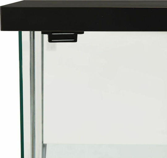 Living Room Display Cabinet Made of Particle Board with Windowed Black from Tempered Glass 42.5x36.5x86cm
