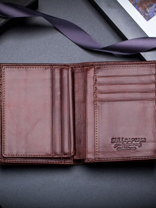 Leather Men's Wallet Classic with RFID Brown