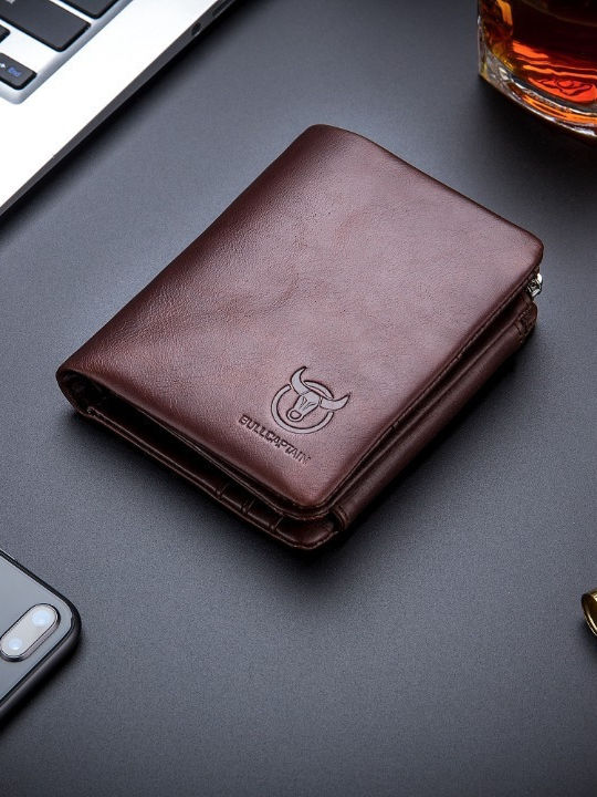Leather Men's Wallet Classic with RFID Brown