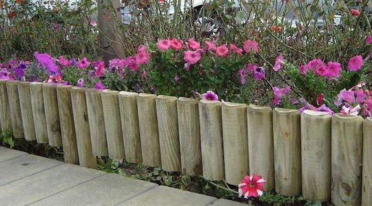 Showood Wooden Garden Border in Beige Color 15cm x 1.05m