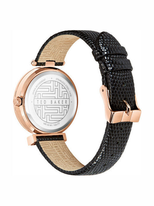 Ted Baker Women's Watch with Black Leather Strap