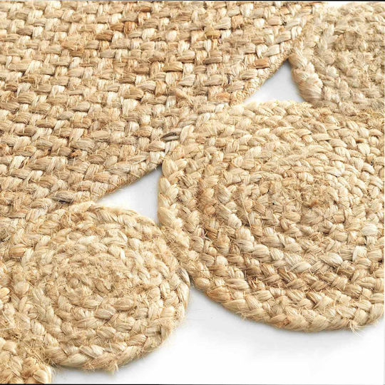 L-C Cordou Teppich Rund Sommer Korbweide Beige