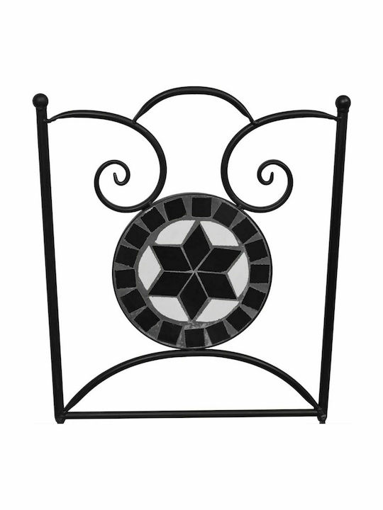 Outdoor Chair Metallic Bistro Black / White 2pcs 37x44x89cm