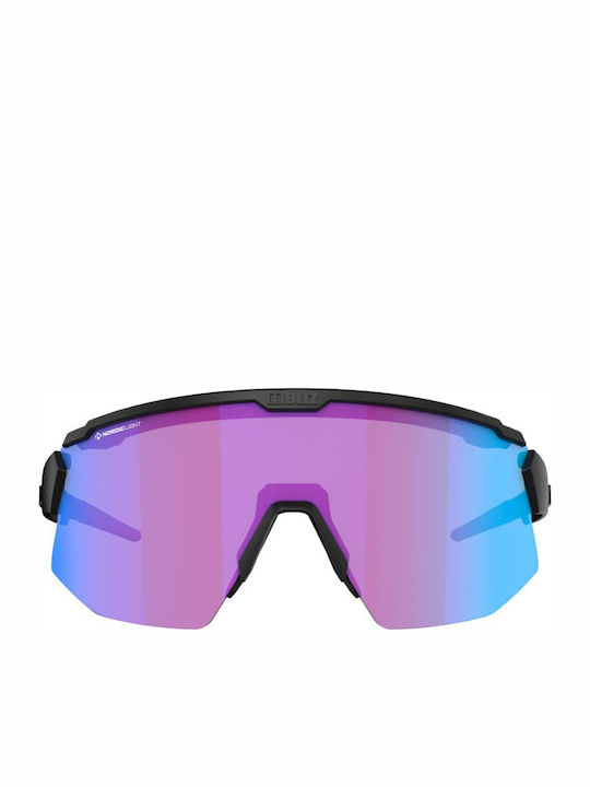 Bliz Breeze Nano Unisex Γυαλιά Ηλίου με Μαύρο Κοκκάλινο Σκελετό και Μωβ Φακό 52102-14N