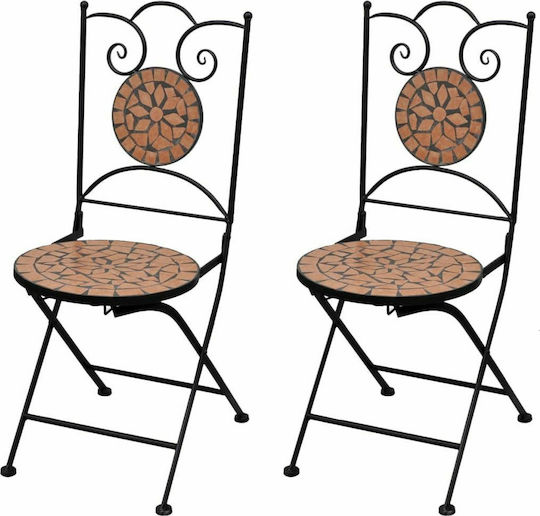 Bistro Chair Terra Cotta 2 Pieces 37x44x89cm Bistro Chair Terra Cotta 2 Pieces 37x44x89cm