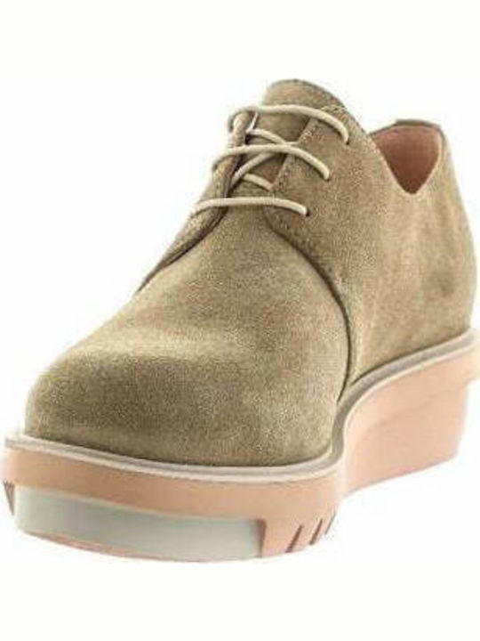 Marta Women's Leather Flatform Oxfords Green