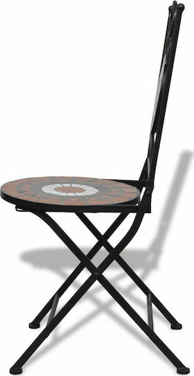 Outdoor Chair Metallic Bistro Terracotta / White 2pcs 37x44x89cm