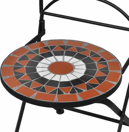 Outdoor Chair Metallic Bistro Terracotta / White 2pcs 37x44x89cm