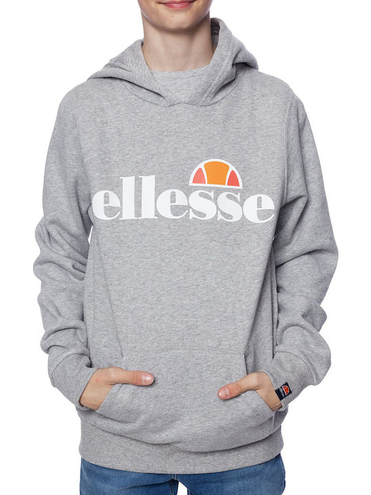 Ellesse Kids Fleece Sweatshirt with Hood and Pocket Gray