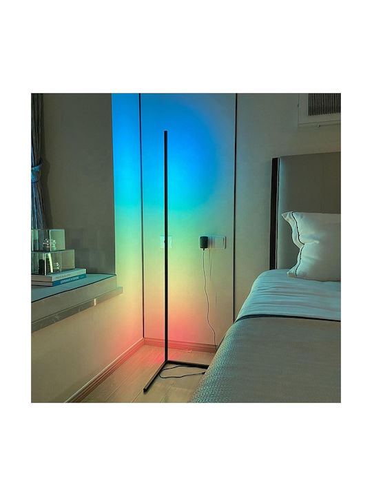 LED Подова Лампа В140xД37см. с RGB Светлина Черен