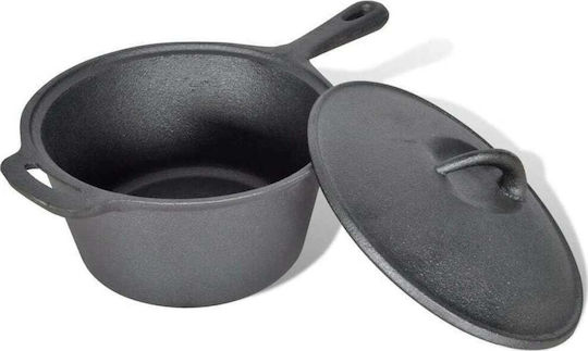 vidaXL Kochgeschirr-Set aus Gusseisen Schwarz 9-teilig