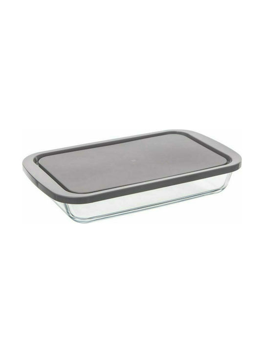 Aria Trade Microwave Glass Lunch Box Grey 29x18cm