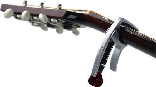 Daddario Metallic Trigger Capo for Acoustic Guitar NS Tri-Action Capo Silver