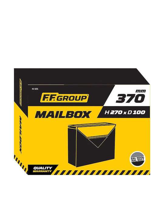F.F. Group Outdoor Mailbox Metallic Silver - Black 37x27x10cm