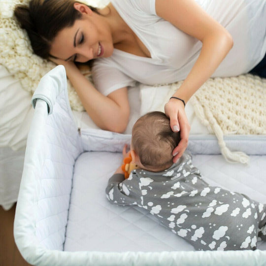 Lionelo Wiege Theo mit Matratze, Seitlicher Öffnung und Rädern Dark Grey