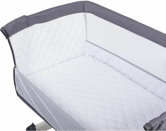 Lionelo Wiege Theo mit Matratze, Seitlicher Öffnung und Rädern Dark Grey