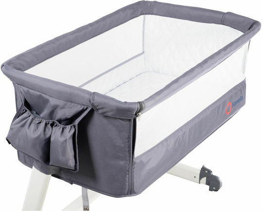 Lionelo Wiege Theo mit Matratze, Seitlicher Öffnung und Rädern Dark Grey