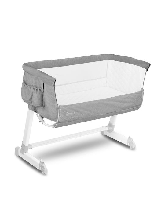 Lionelo Cradle Theo with Mattress, Side Opening, and Wheels Concrete