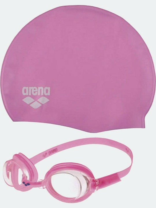 Arena Pool Set Silicone Kids Swimming Cap Pink