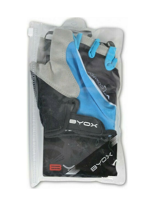 Byox AU201 Halber Finger Fahrradhandschuhe Erwachsene Blau