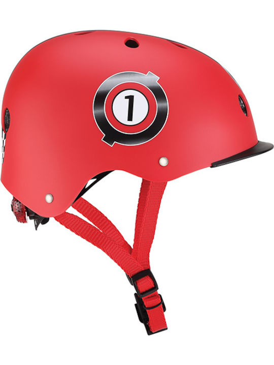 Globber Elite Lights Kids' Helmet for City Bike Red