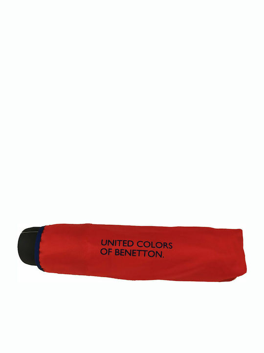 Benetton Super Mini Ομπρέλα Βροχής Σπαστή Κόκκινη