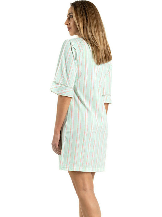 Odyssey Summer Cotton Women's Nightdress Green