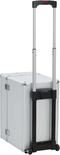 vidaXL Kosmetikkoffer Räder Silber H27xW47xL39cm