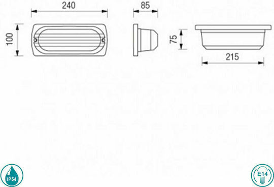 Boluce Flash Mini Wall-Mounted Outdoor Ceiling Light E14 IP54