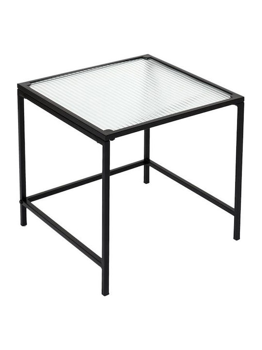 Square Zigon Nesting Glass Transparent Black 2 Pieces M45xW45xH50cm