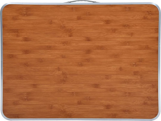 vidaXL Table Metal for Camping Foldable in Case 80x60x70cm Brown