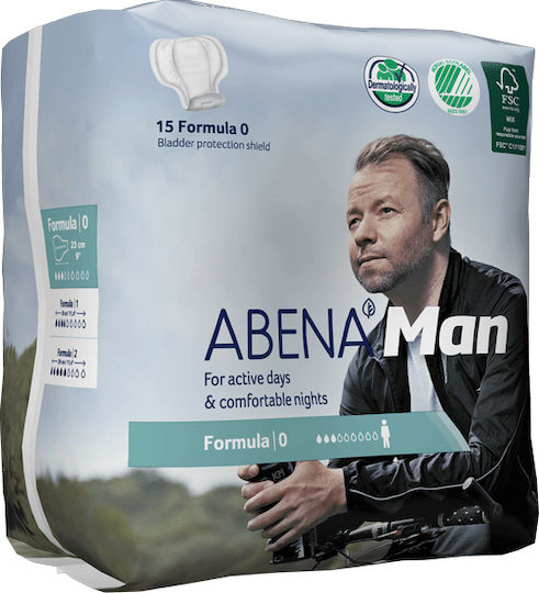 Abena Man Formula 0 Ανδρικές Σερβιέτες Ακράτειας Κανονικής Ροής 3 Σταγόνες 15τμχ