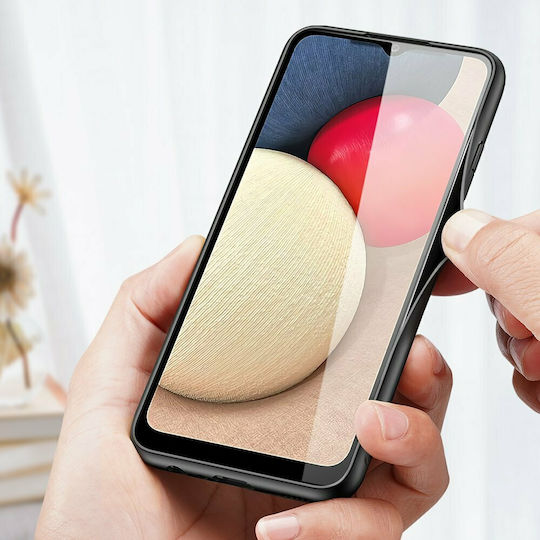 Dux Ducis Fino Back Cover Silicone / Fabric Black (Galaxy A02s)