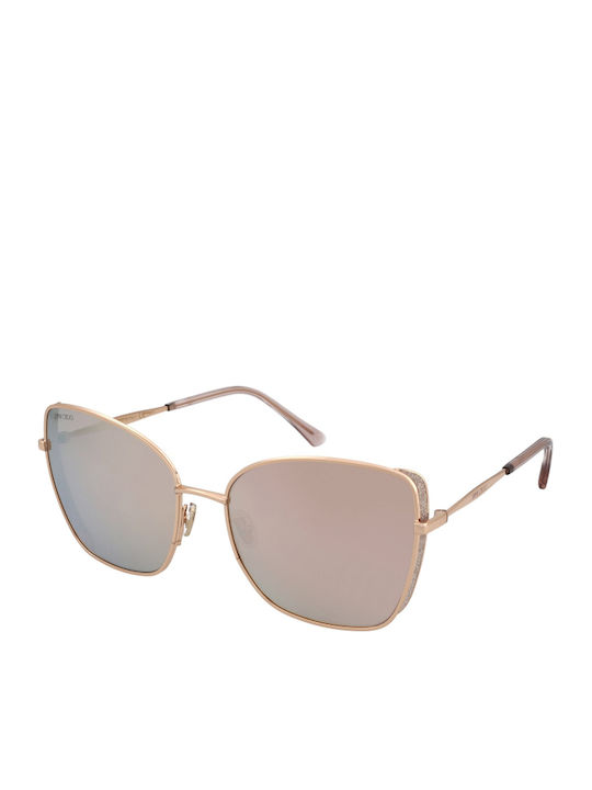 Jimmy Choo Alexis/S Women's Sunglasses with Rose Gold Metal Frame and Gold Mirror Lens