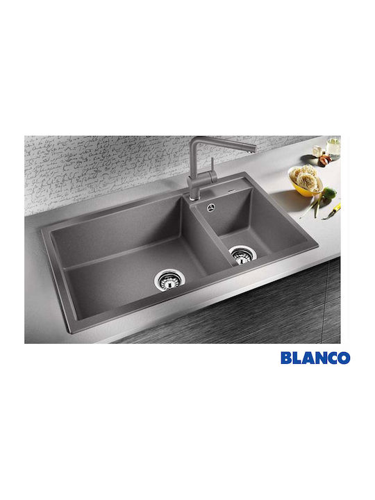 Blanco Metra 9 517364 Drop-In Chiuvetă Stânga din Granit Sintetic L86xW50cm Tartufo