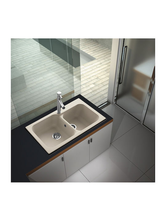 Duralit KZ200 KZ200-500 Drop-In Sink Left Synthetic Granite W83xD50cm Beige Avena