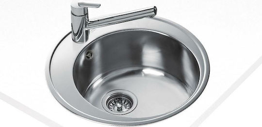Teka Centroval 1C Ένθετος Inox Σαγρέ Μ51xΠ51cm Ασημί