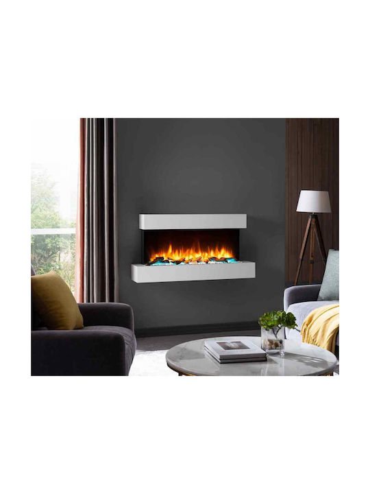 Richen Iris Montat pe perete Șemineu electric 2000W 110x57.3cm Alb