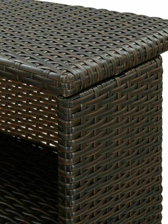 Outdoor Bar Free Standing Rattan Table Brown 120x55x110cm