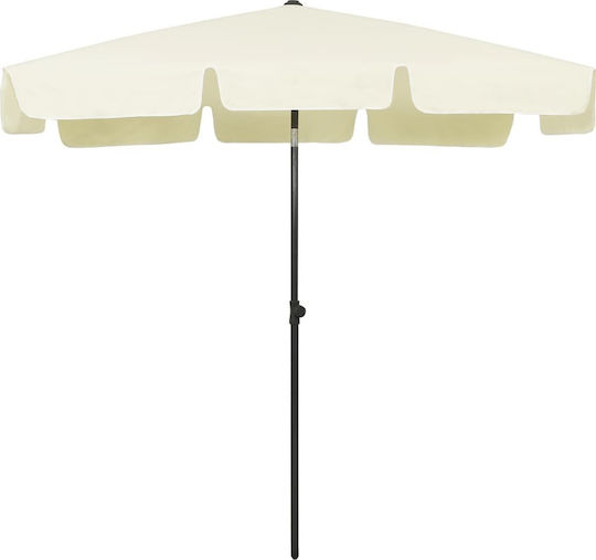 vidaXL Folding Beach Umbrella Diameter 2m with UV Protection Yellow vidaXL